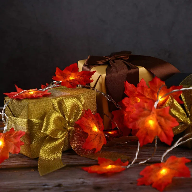 Artificial Maple Leaves LED Light String Lantern