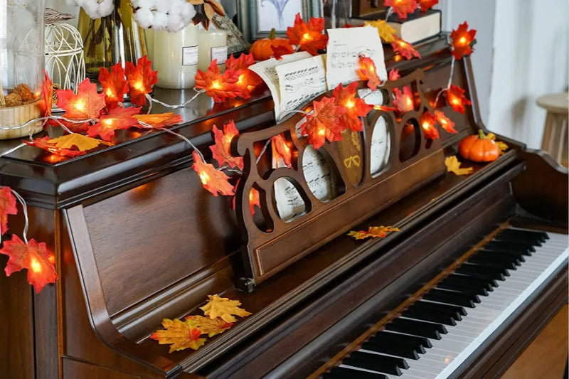 Artificial Maple Leaves LED Light String Lantern