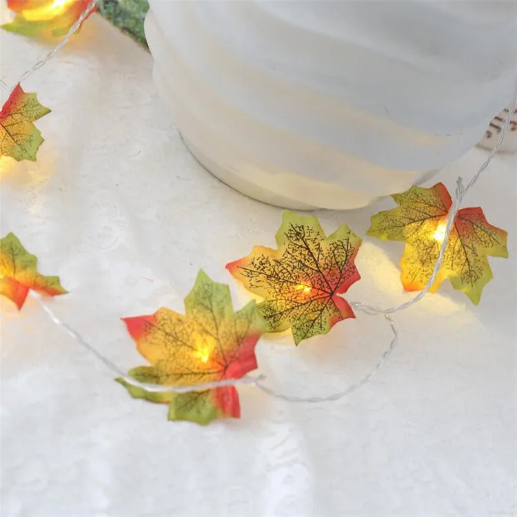 Artificial Maple Leaves LED Light String Lantern