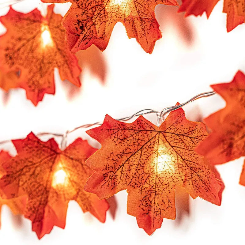 Artificial Maple Leaves LED Light String Lantern