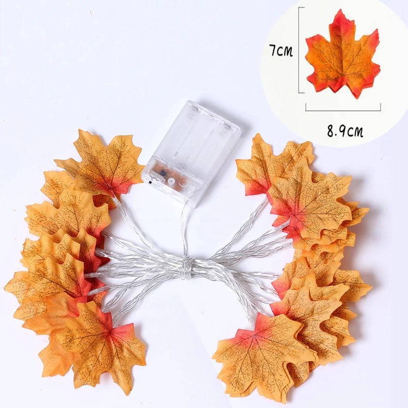 Artificial Maple Leaves LED Light String Lantern