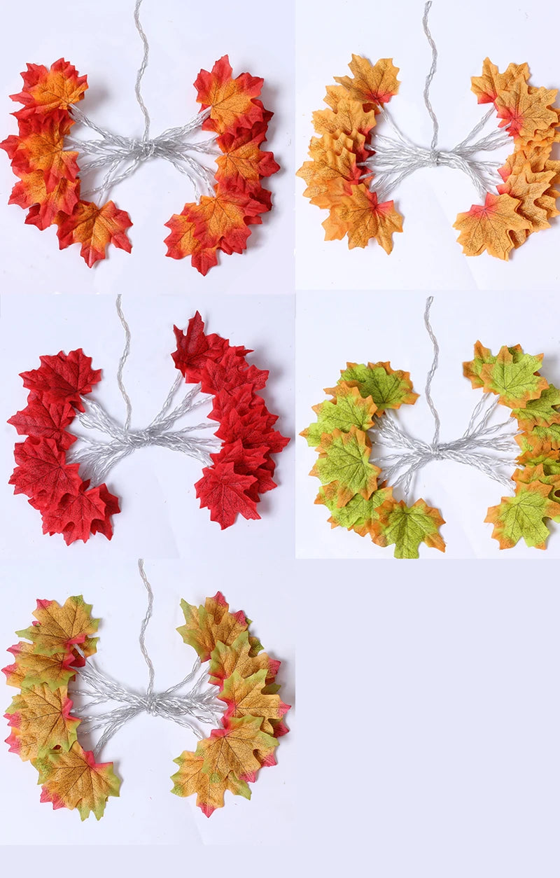 Artificial Maple Leaves LED Light String Lantern