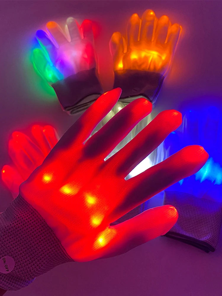 glowing LED gloves