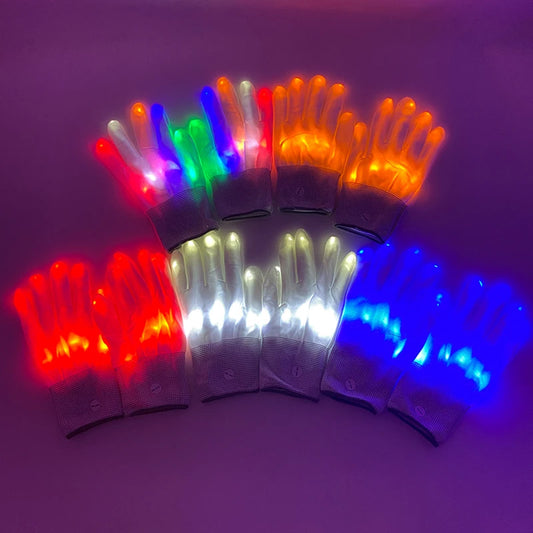 glowing LED gloves