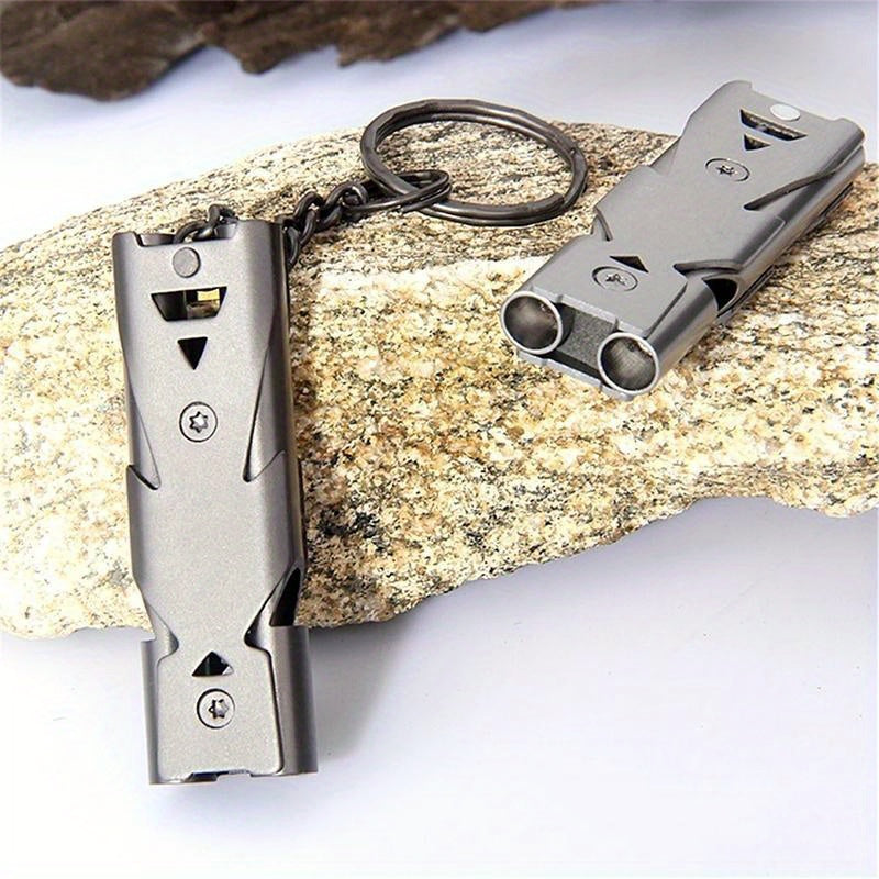 1Pcs Stainless Whistle Keychain