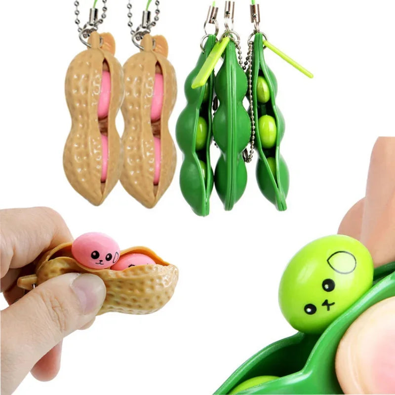 Fidget keychain Edamame Squishy toy