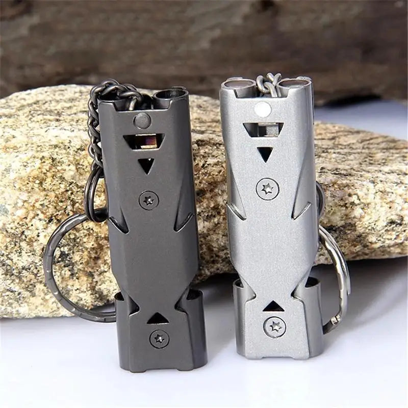 1Pcs Stainless Whistle Keychain