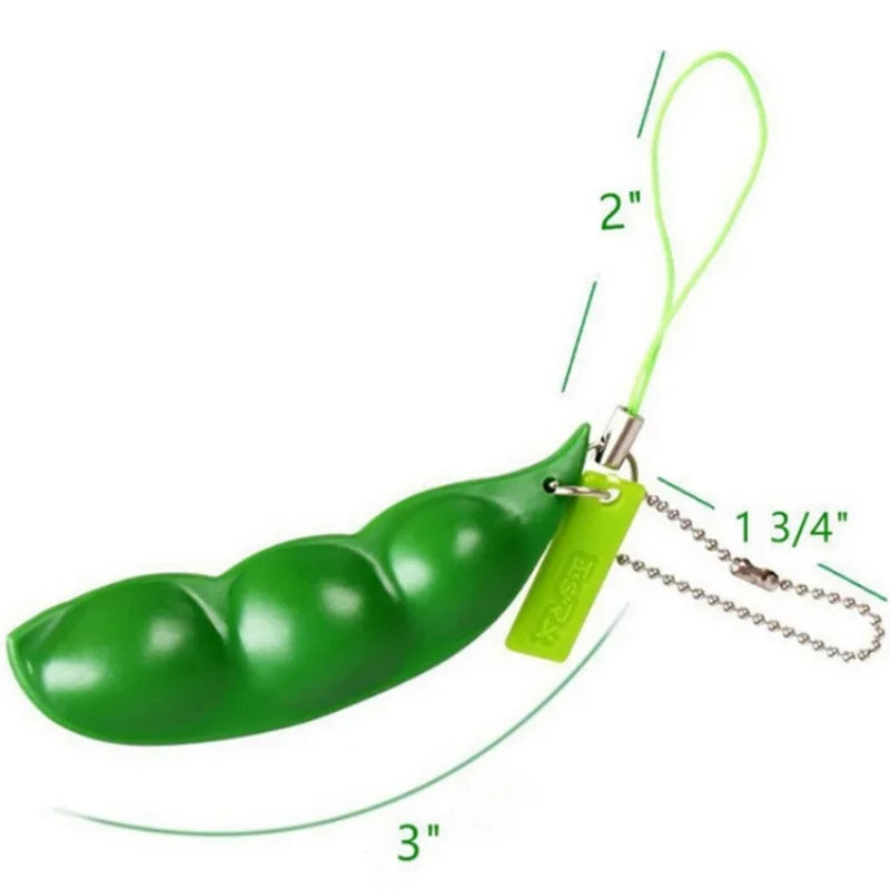 Fidget keychain Edamame Squishy toy