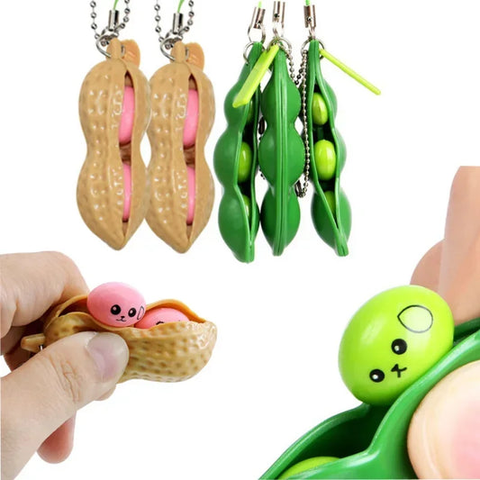 Fidget keychain Edamame Squishy toy