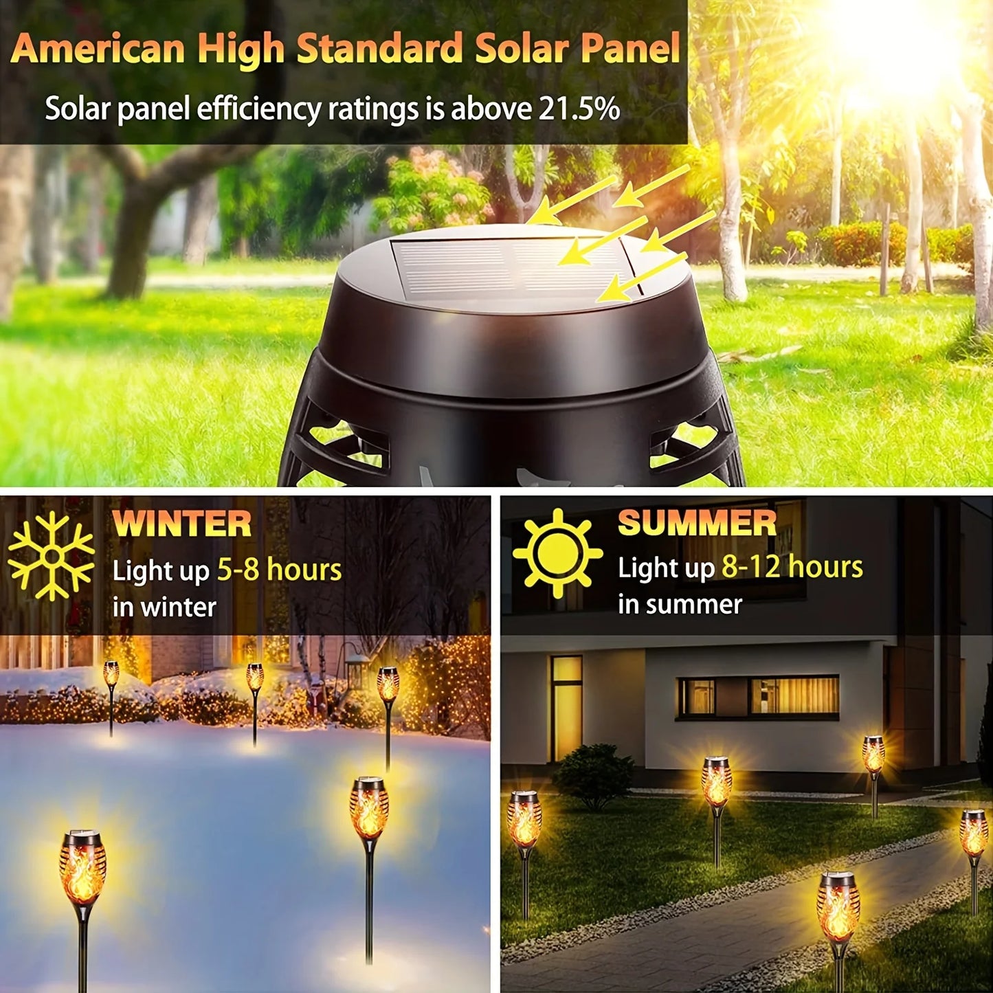 12LED Solar Flame Light Outdoor, Waterproof