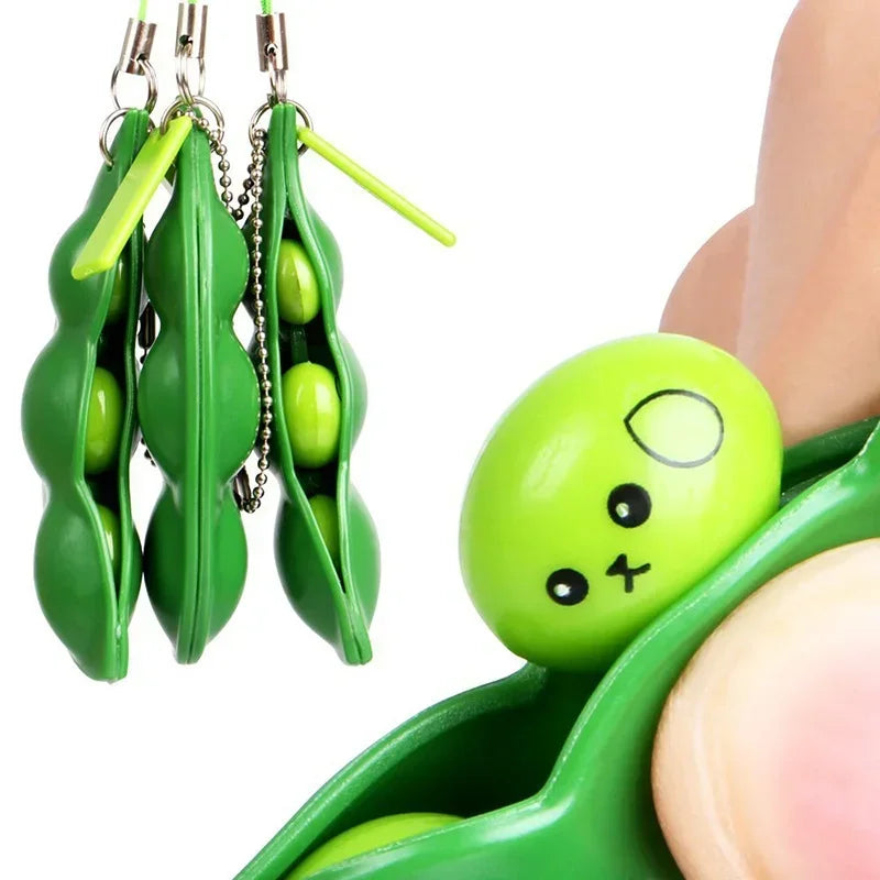 Fidget keychain Edamame Squishy toy