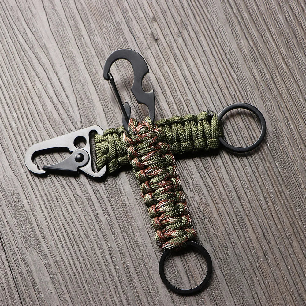 Outdoor Keychain Carabiner Military Paracord