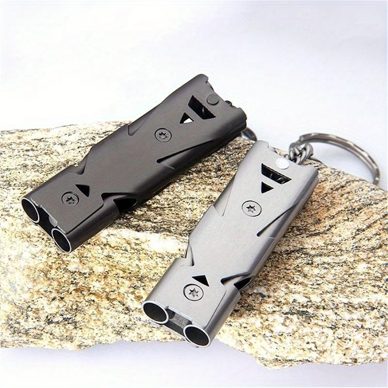 1Pcs Stainless Whistle Keychain