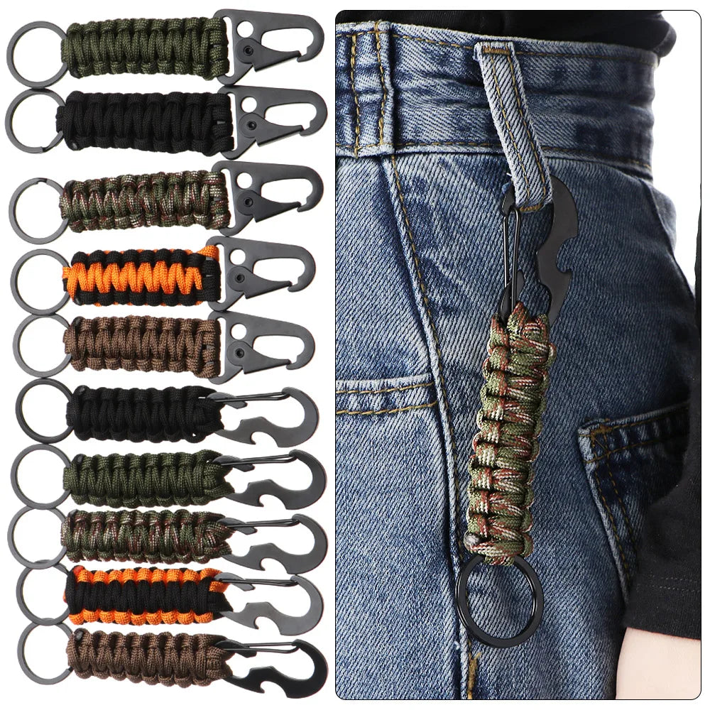 Outdoor Keychain Carabiner Military Paracord