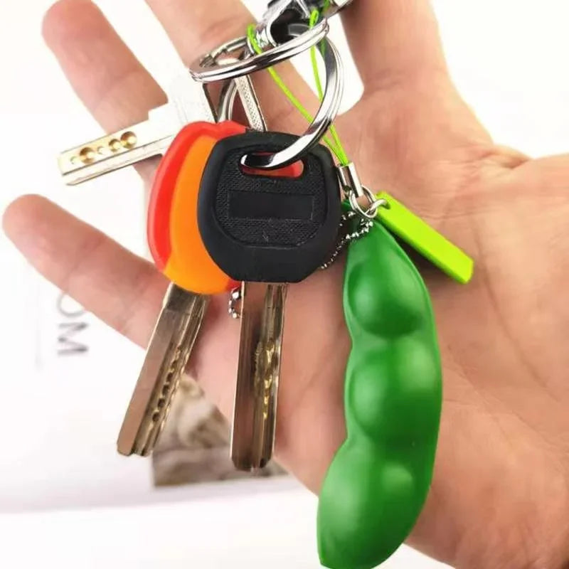 Fidget keychain Edamame Squishy toy