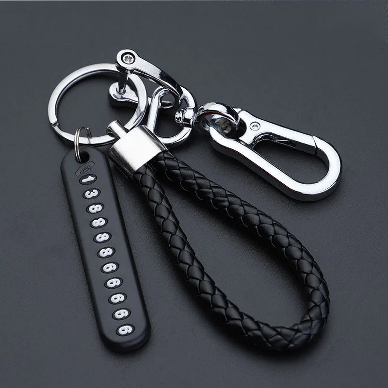 Car Keychain with Phone Number Card