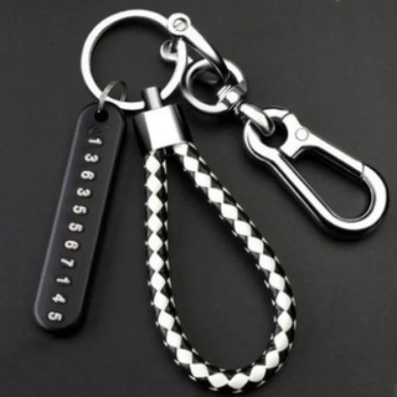 Car Keychain with Phone Number Card