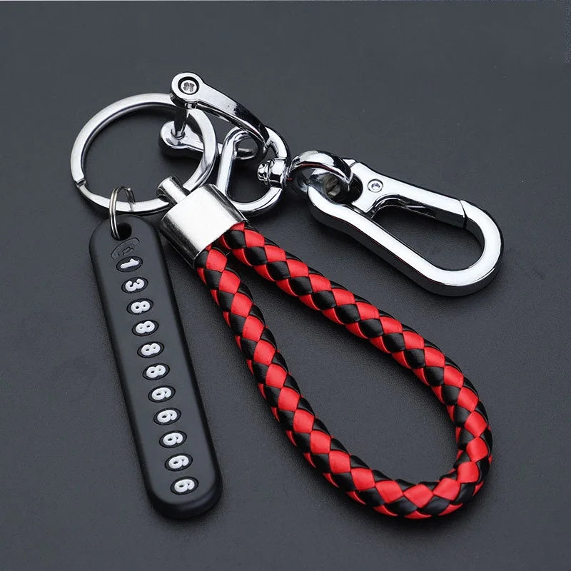 Car Keychain with Phone Number Card