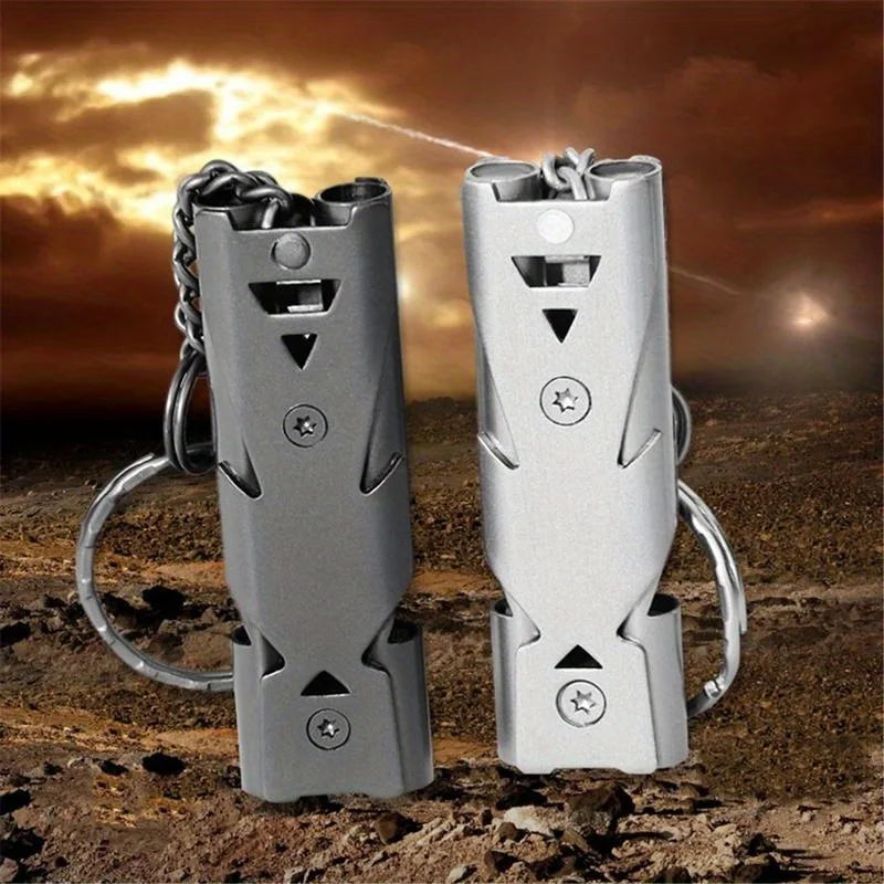 1Pcs Stainless Whistle Keychain