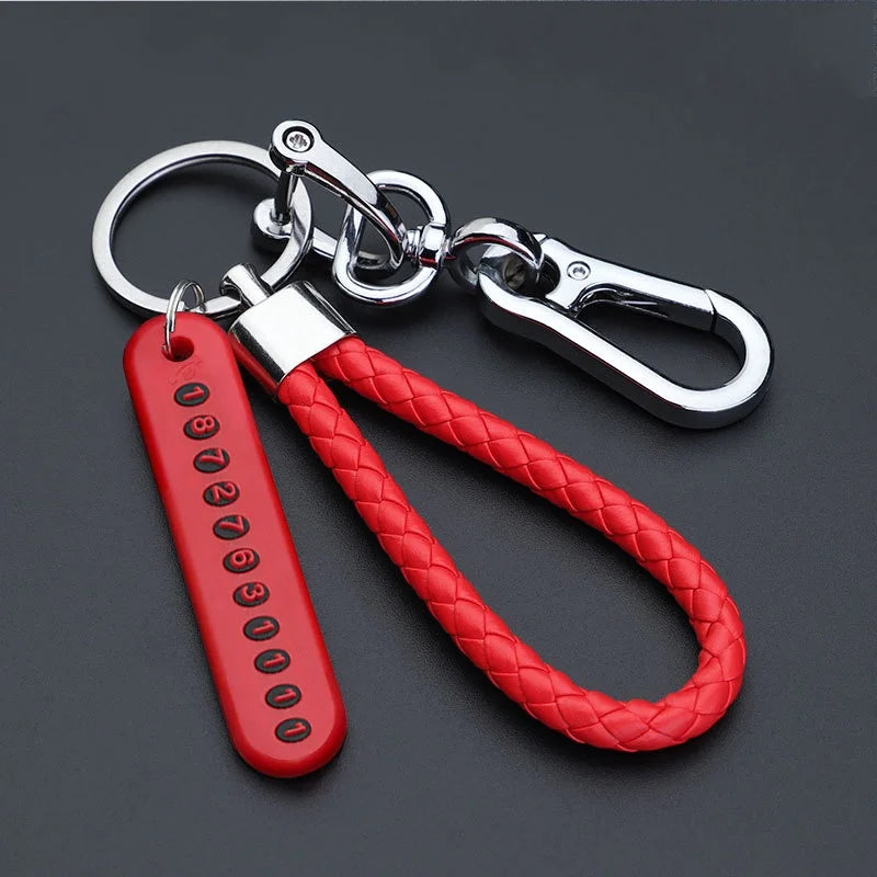 Car Keychain with Phone Number Card