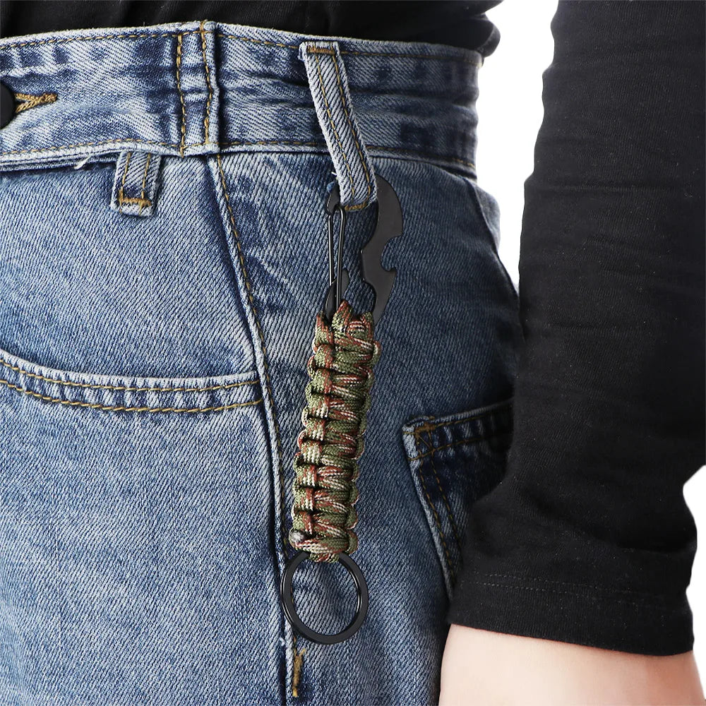 Outdoor Keychain Carabiner Military Paracord